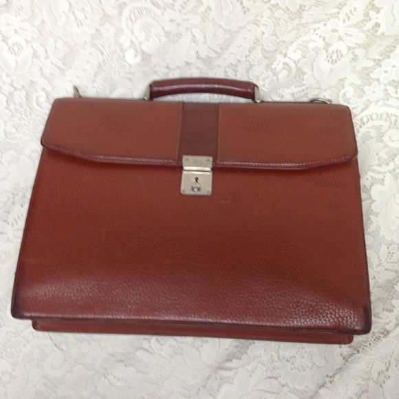 Authentic Burberrry, Brown Leather Large Briefcase - Picture 5 of 13